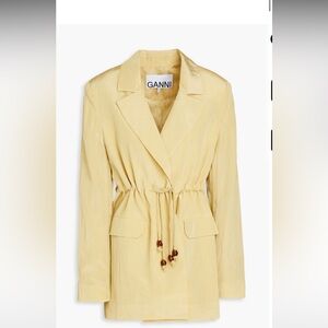Ganni Yellow Blazer with Drawstring (size 34 fits like an oversized small)